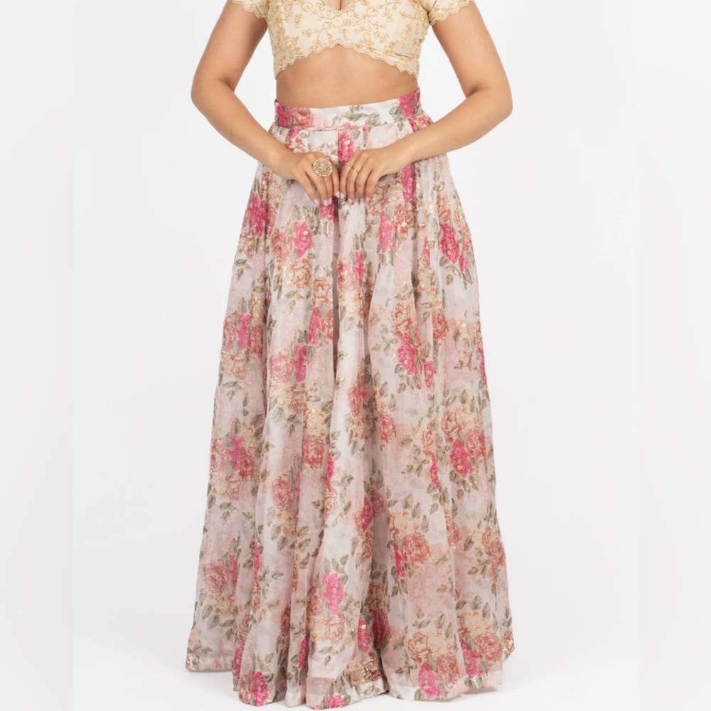 Elegant Floral Pink Lehenga